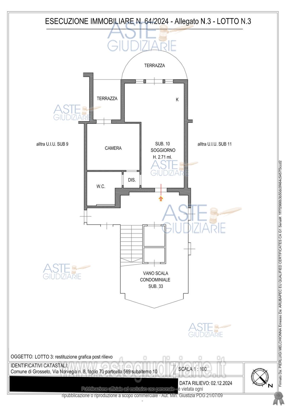 Planimetria del bene