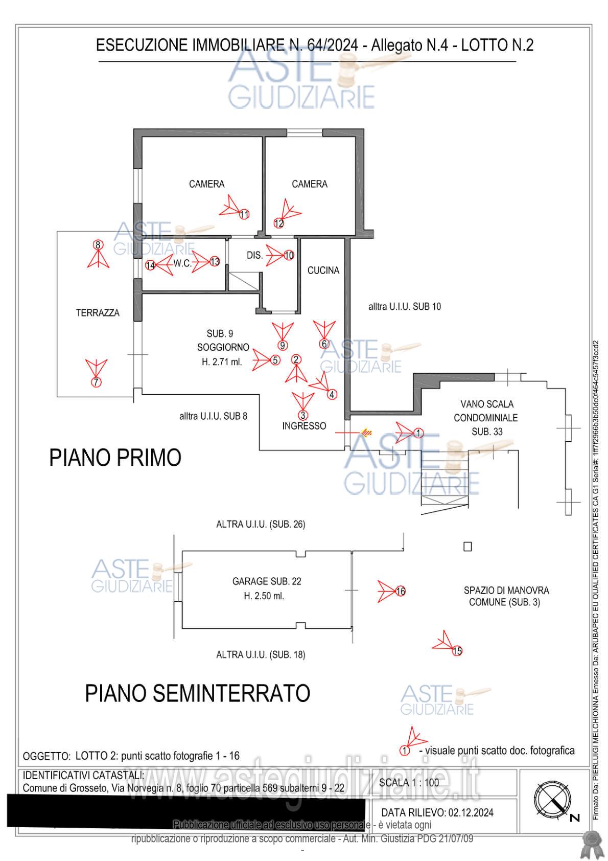 Planimetria del bene