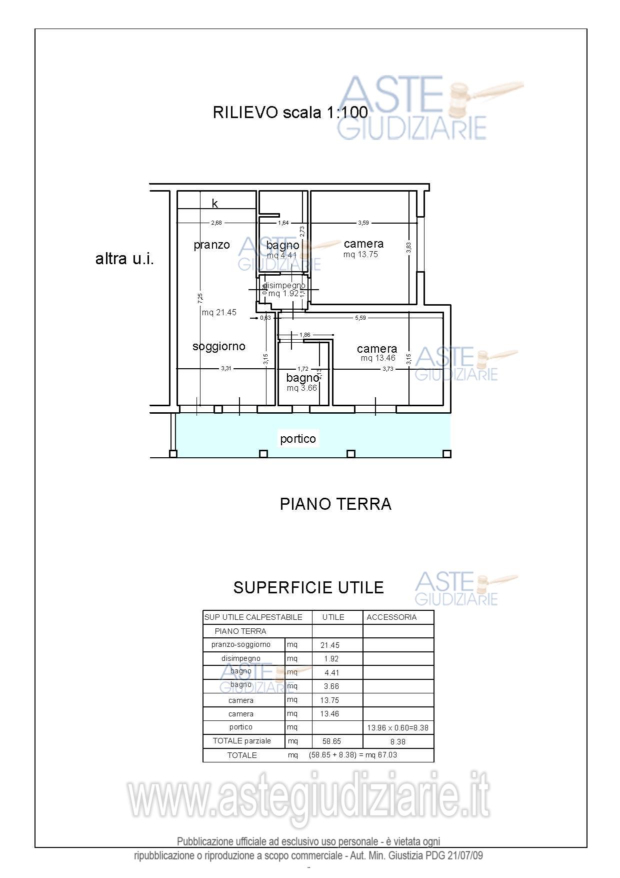 Planimetria del bene