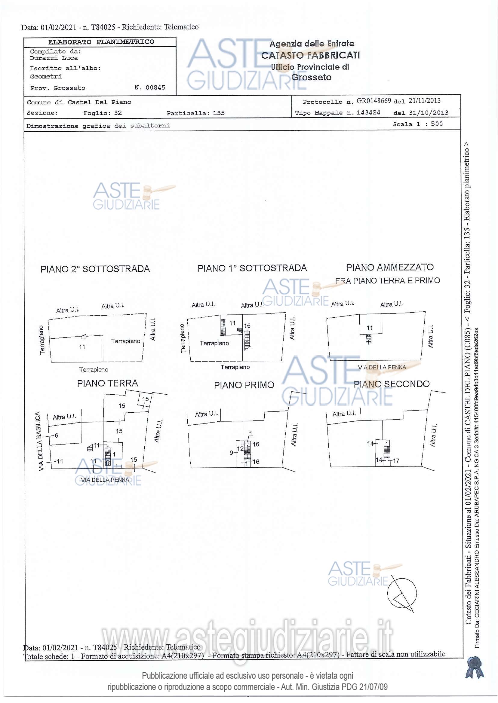 Planimetria del bene