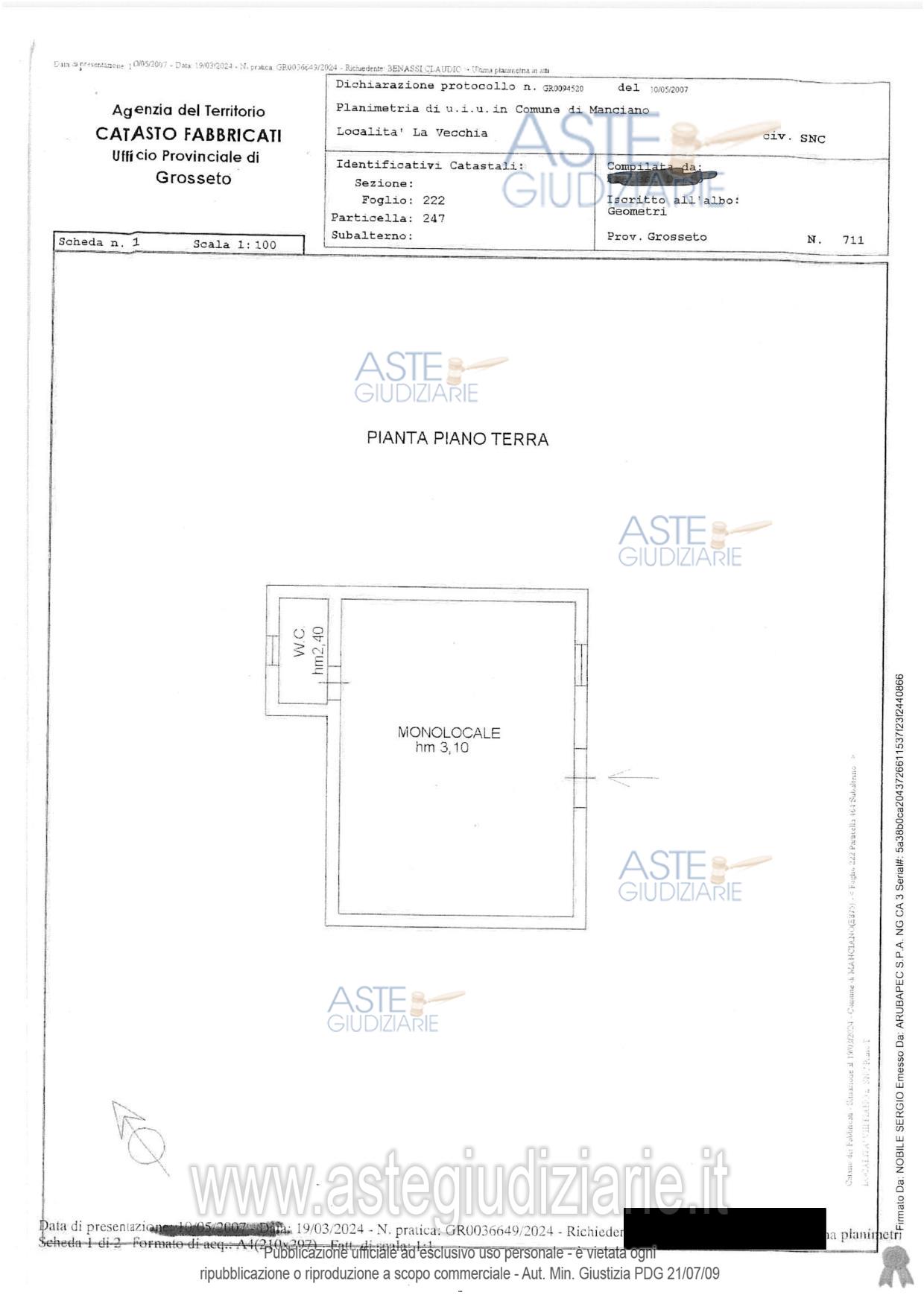 Planimetria del bene