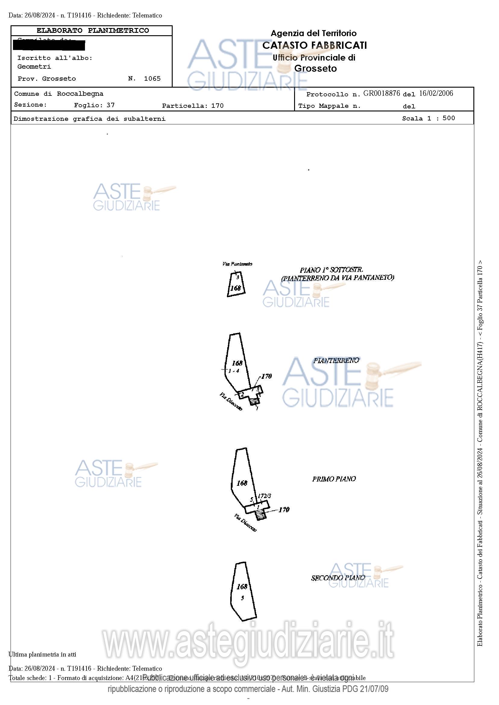 Planimetria del bene