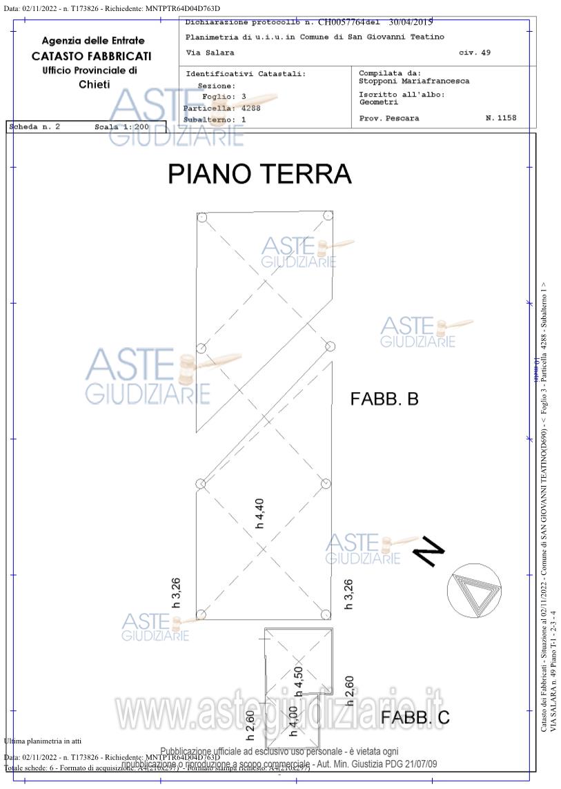 Planimetria del bene