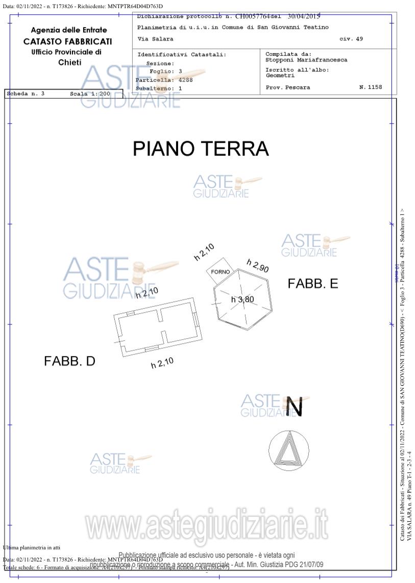Planimetria del bene