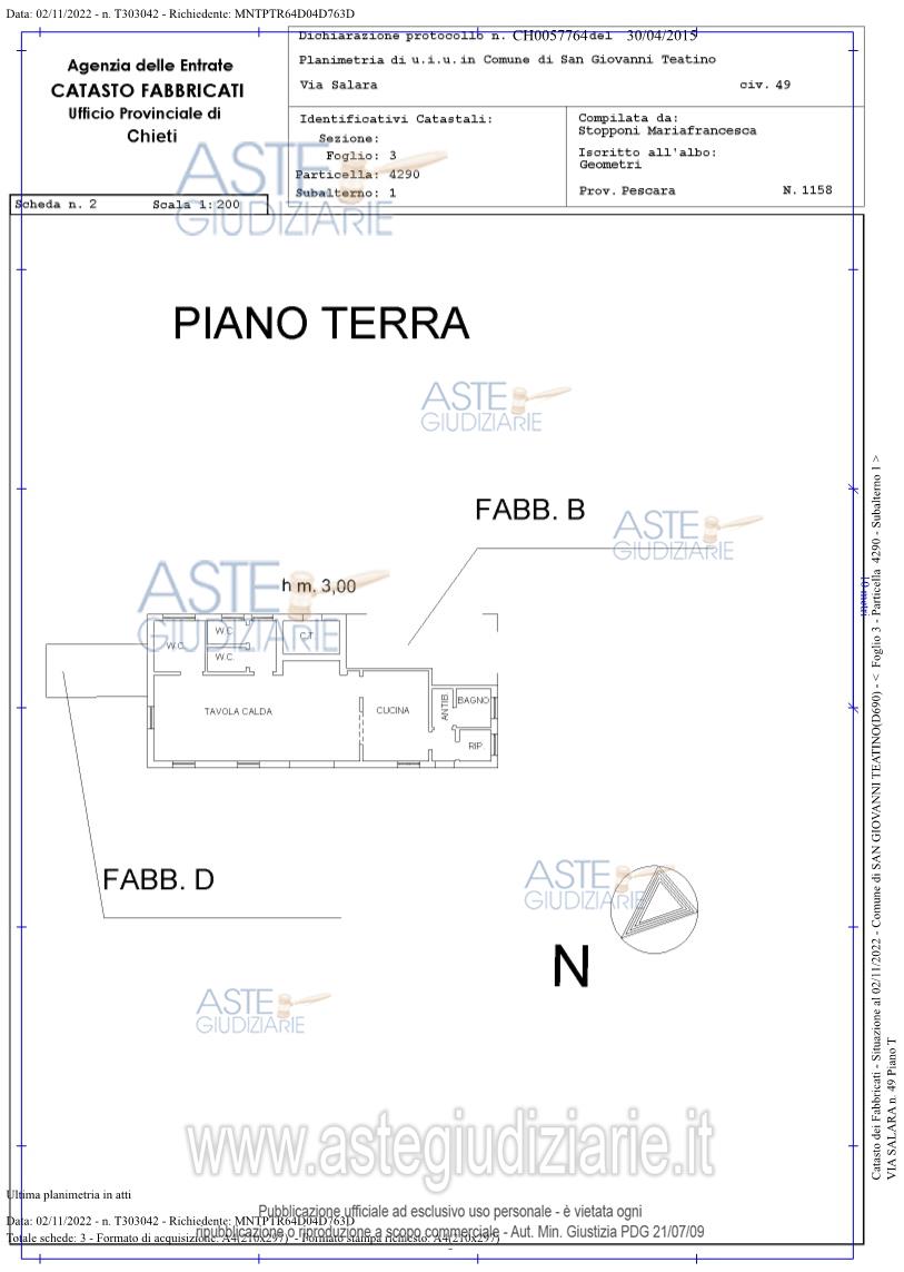 Planimetria del bene