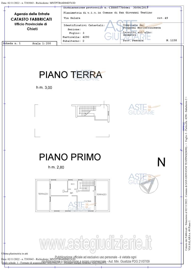 Planimetria del bene