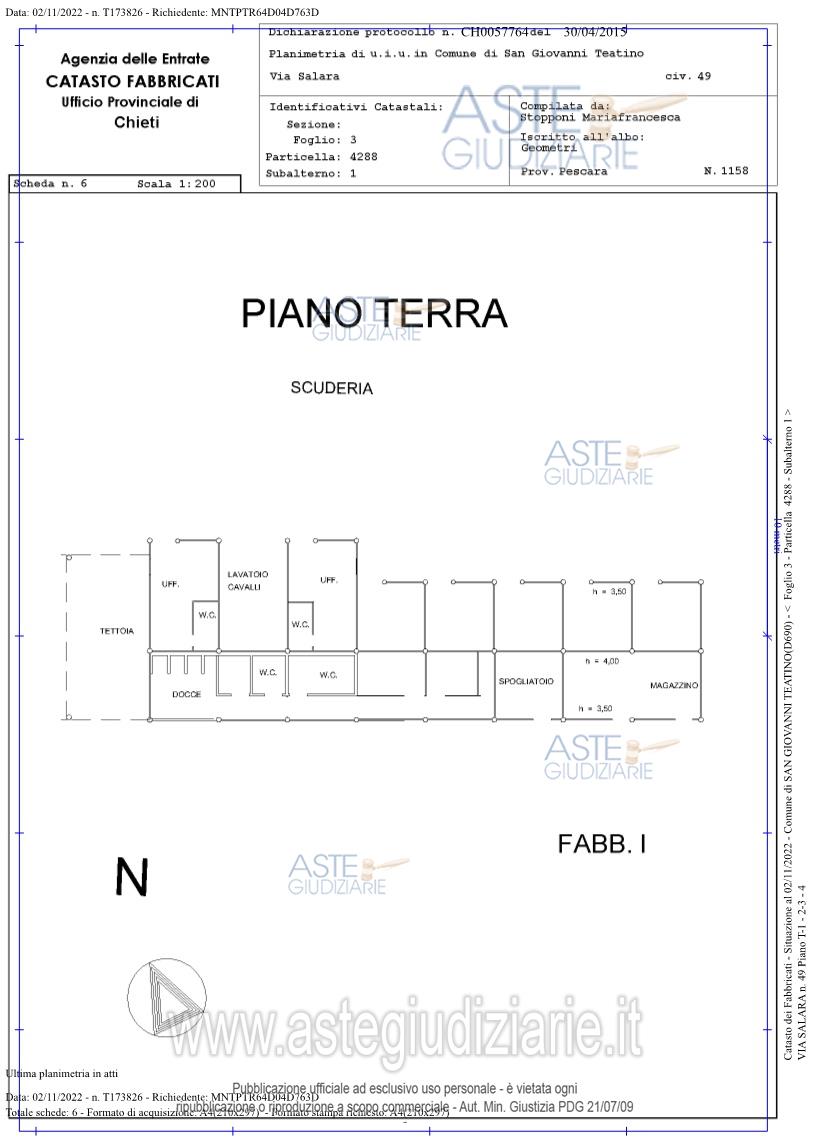 Planimetria del bene