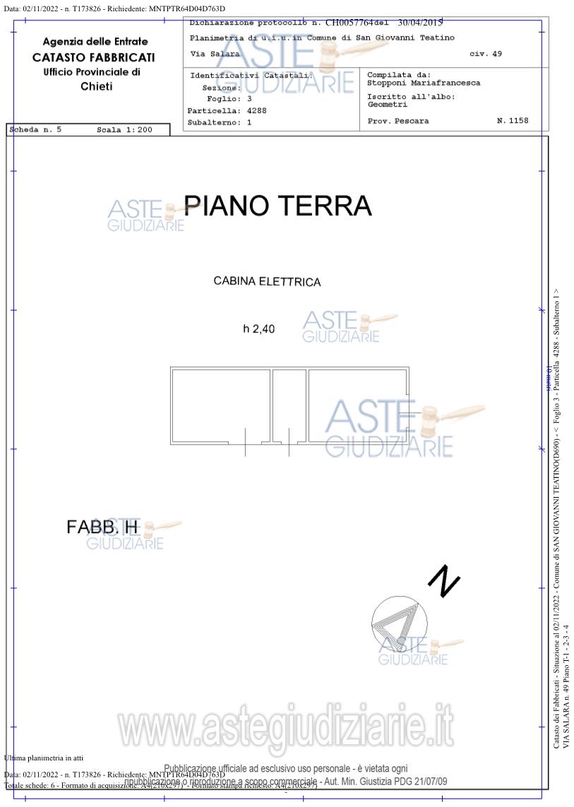 Planimetria del bene