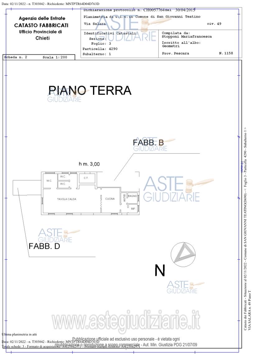 Planimetria del bene