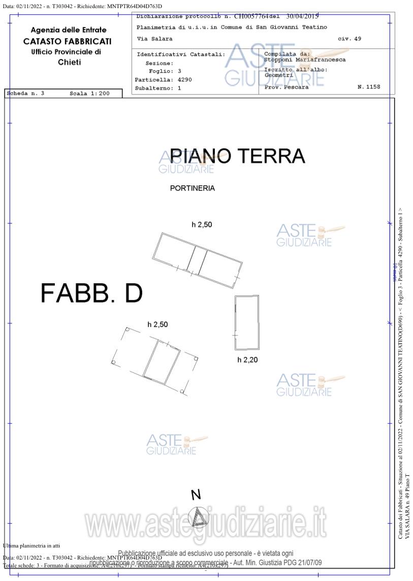 Planimetria del bene