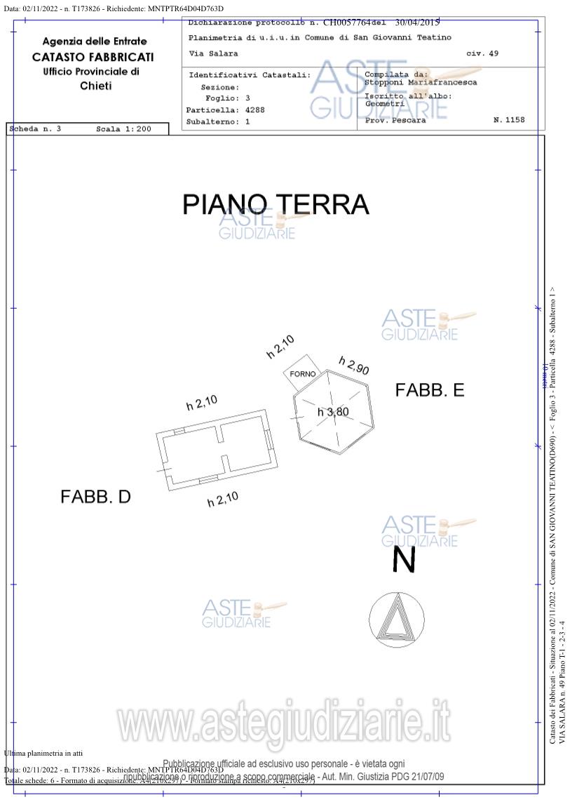 Planimetria del bene