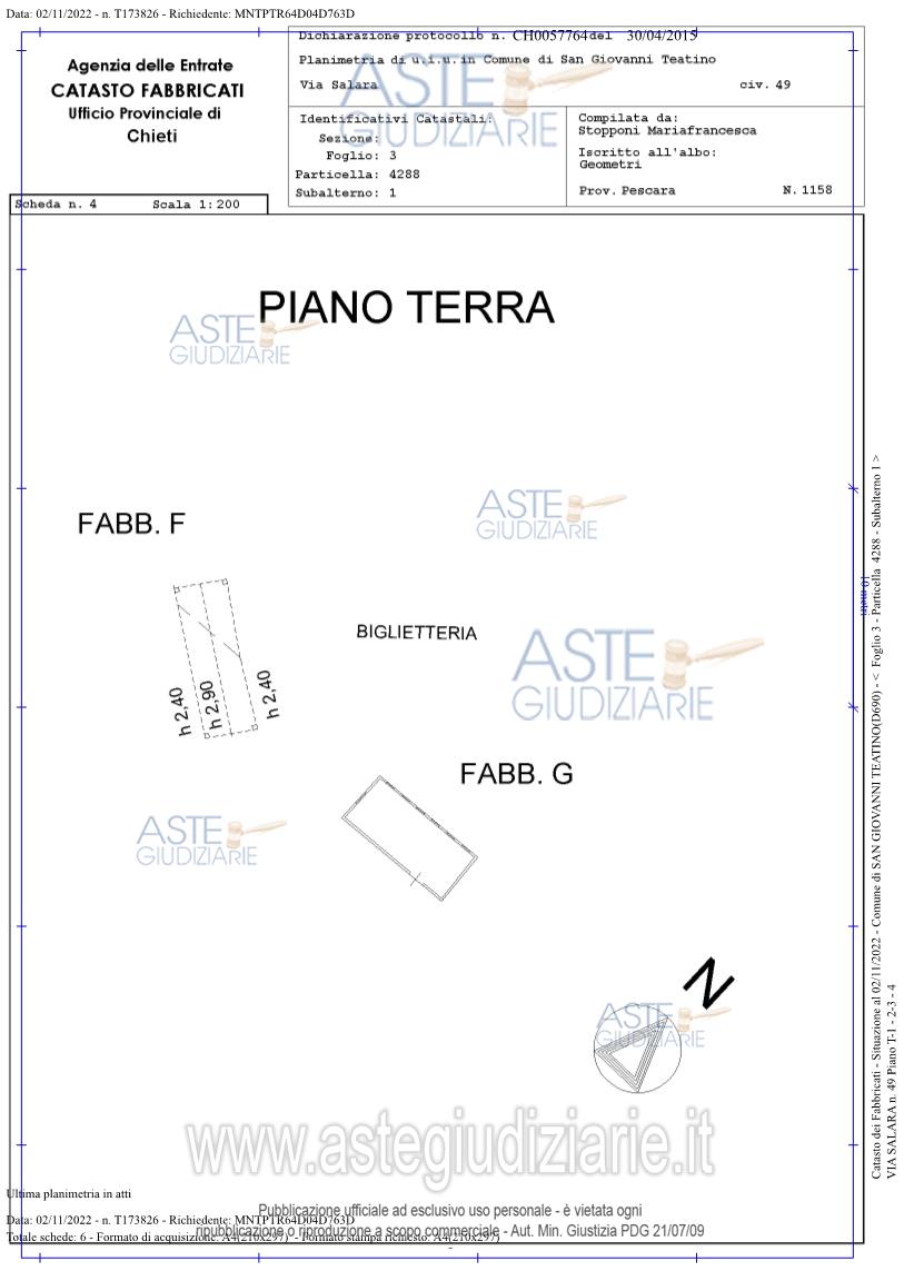 Planimetria del bene