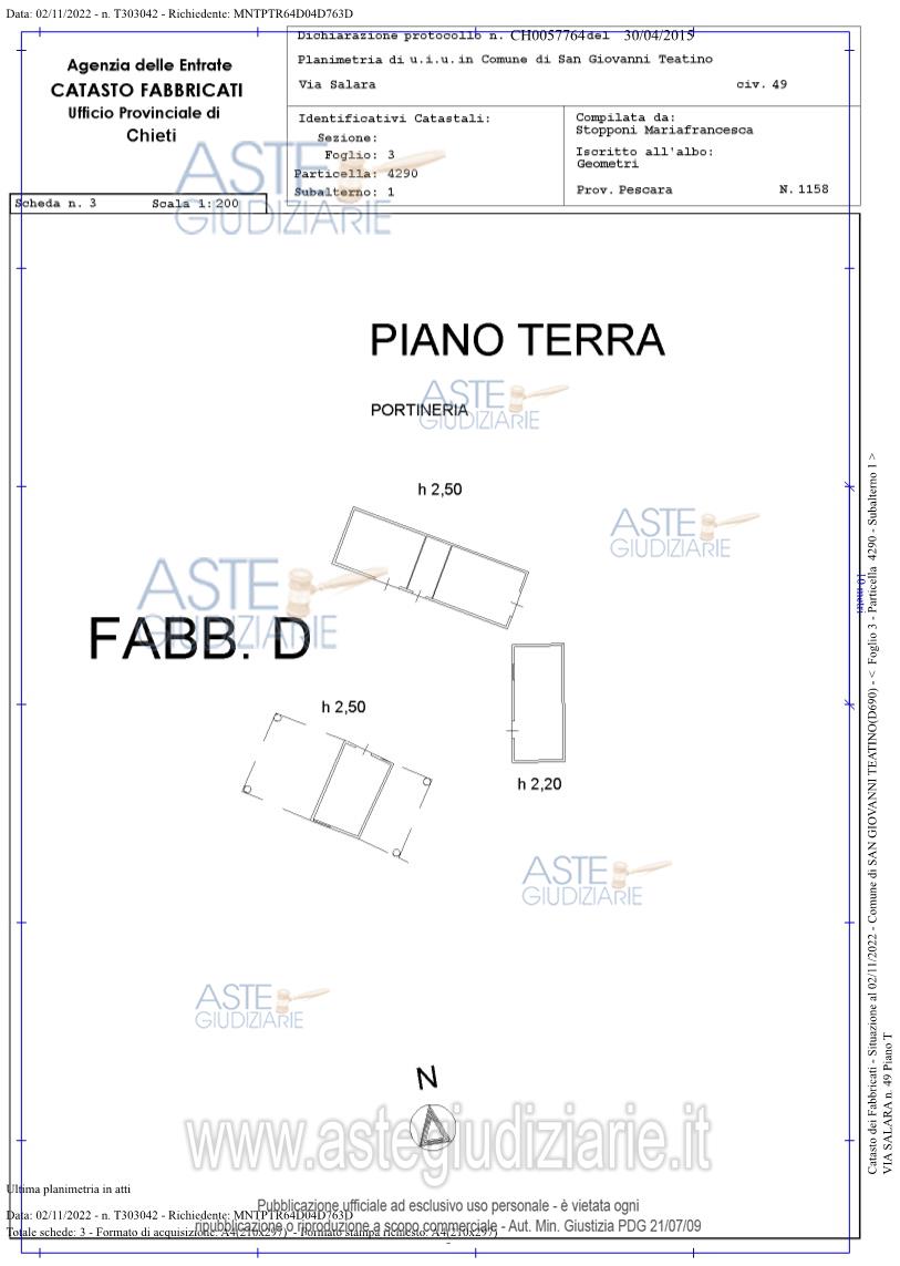 Planimetria del bene