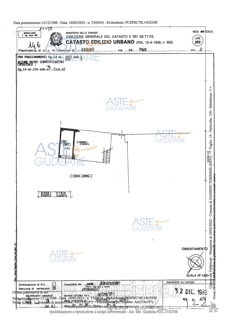 Planimetria del bene
