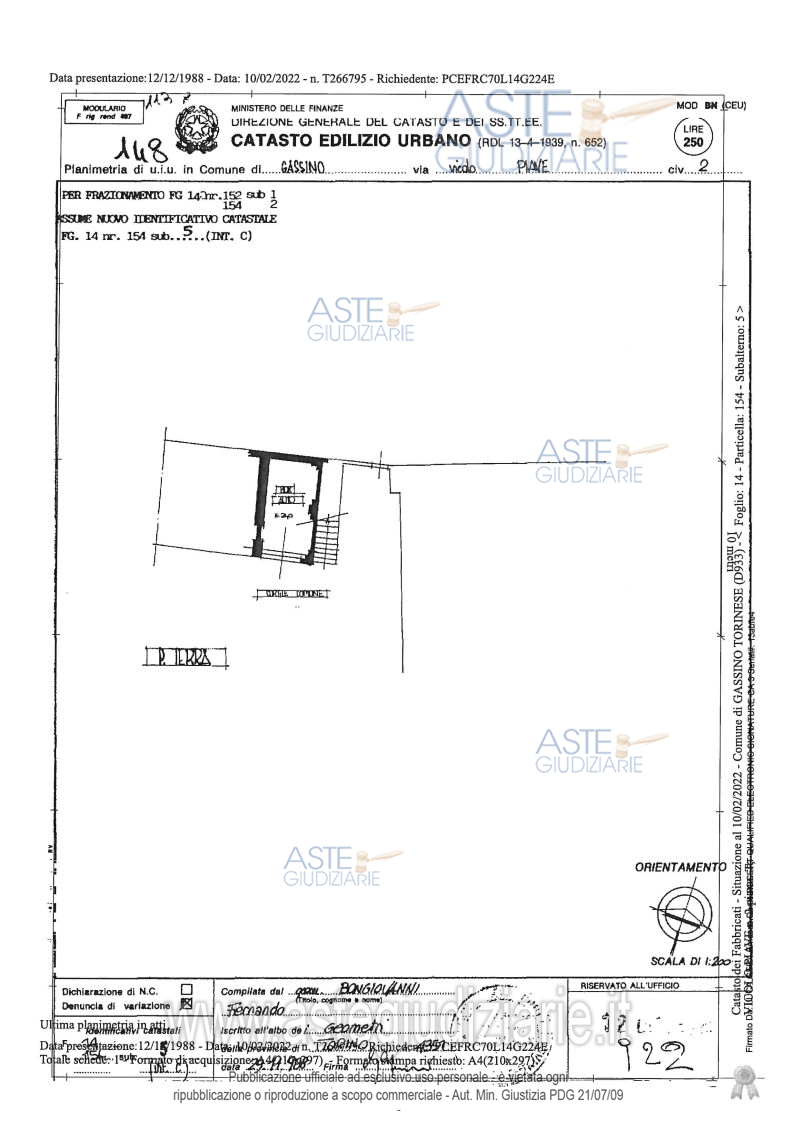 Planimetria del bene
