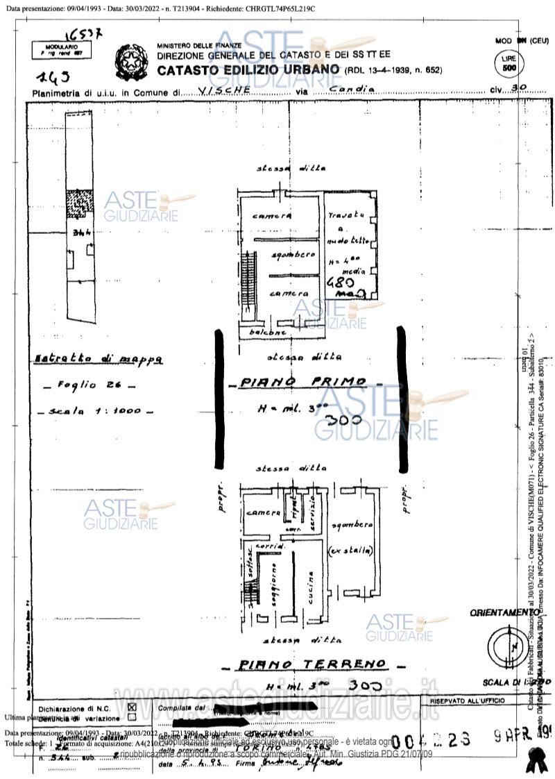 Planimetria del bene