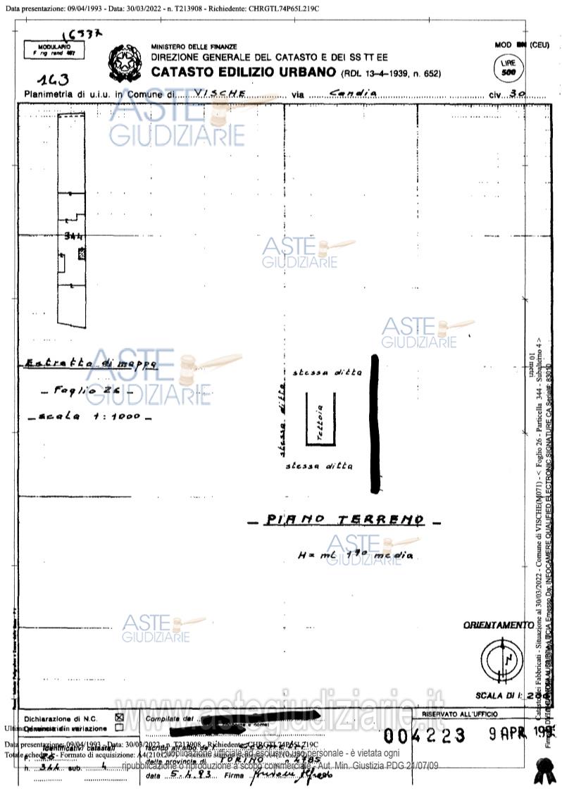 Planimetria del bene