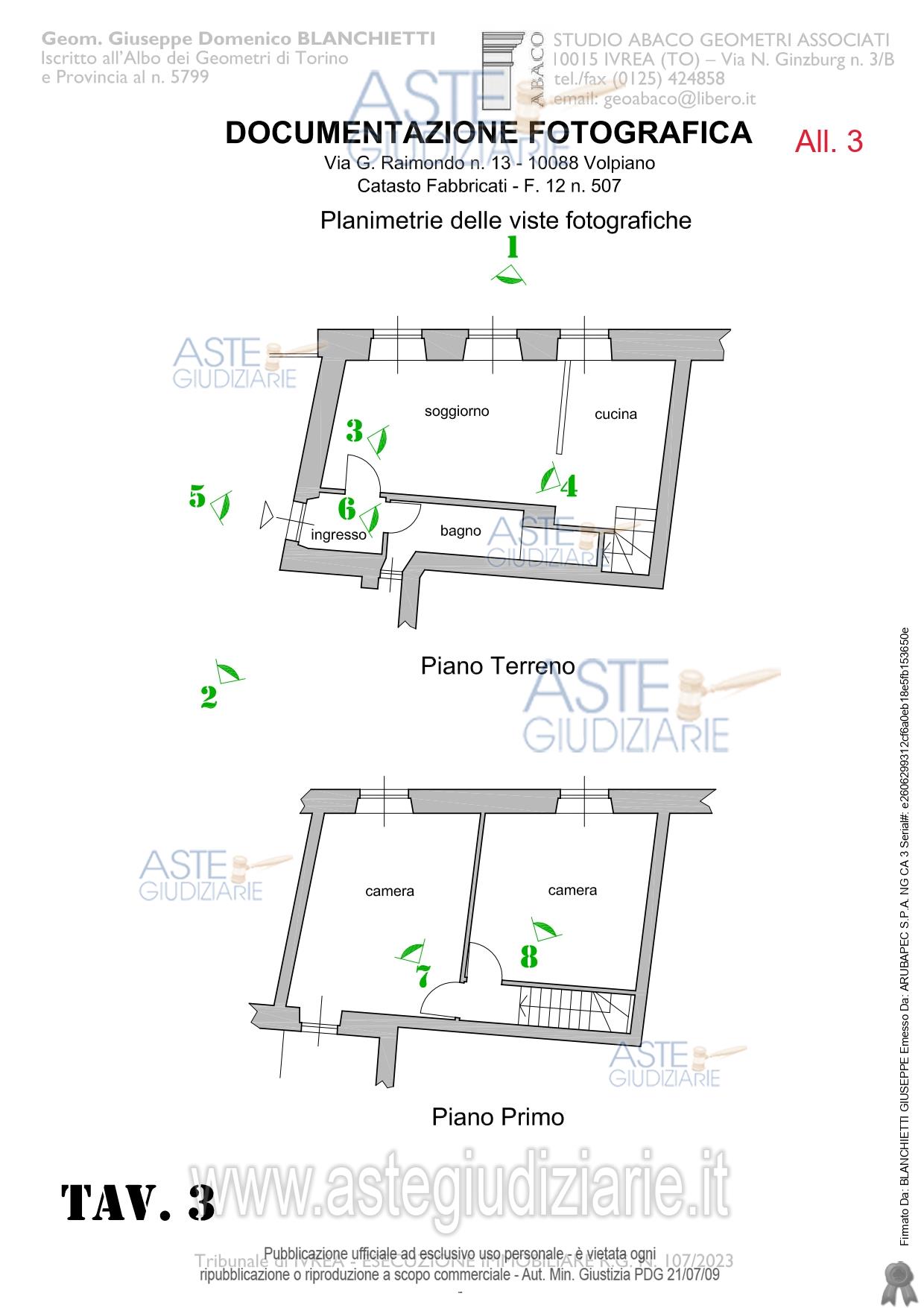 Planimetria del bene