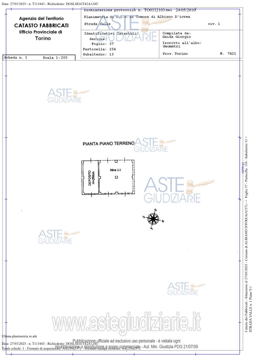Planimetria del bene