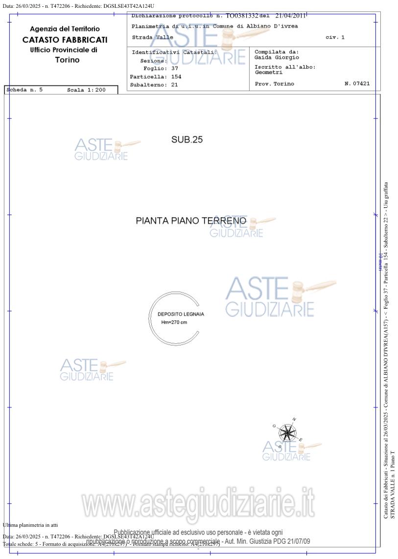 Planimetria del bene