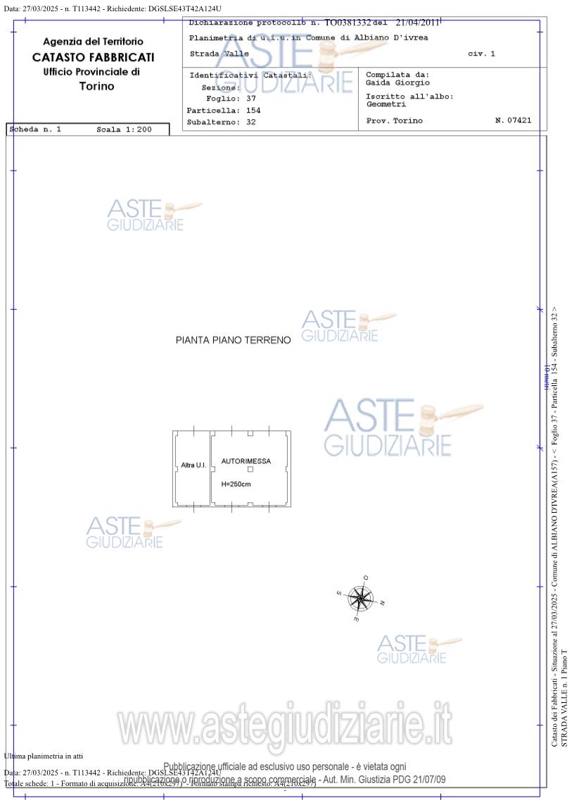 Planimetria del bene