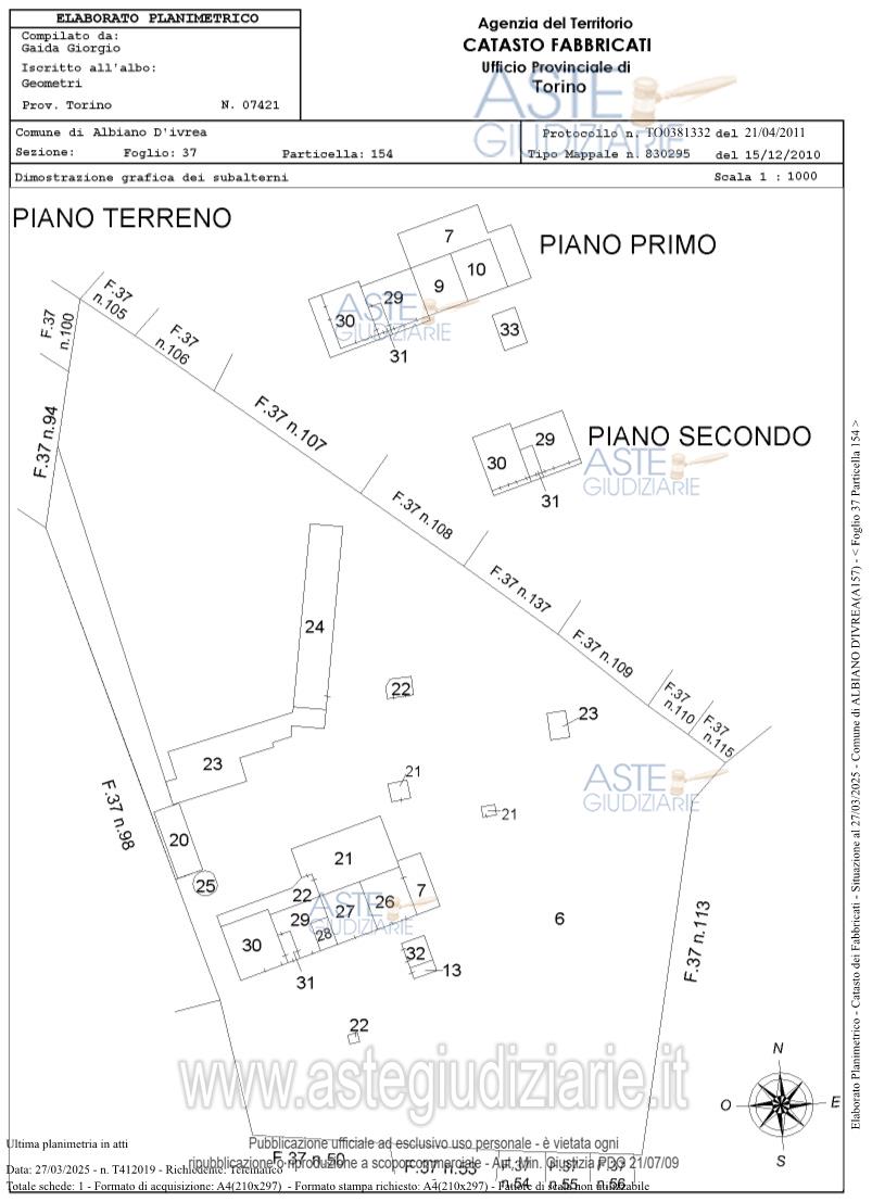 Planimetria del bene