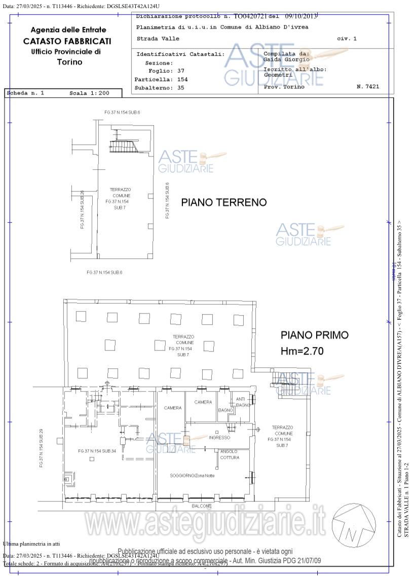 Planimetria del bene