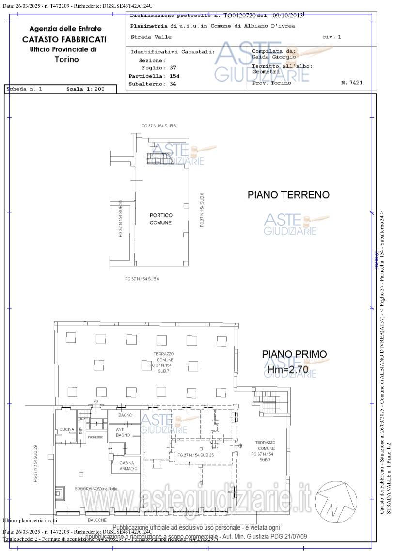 Planimetria del bene