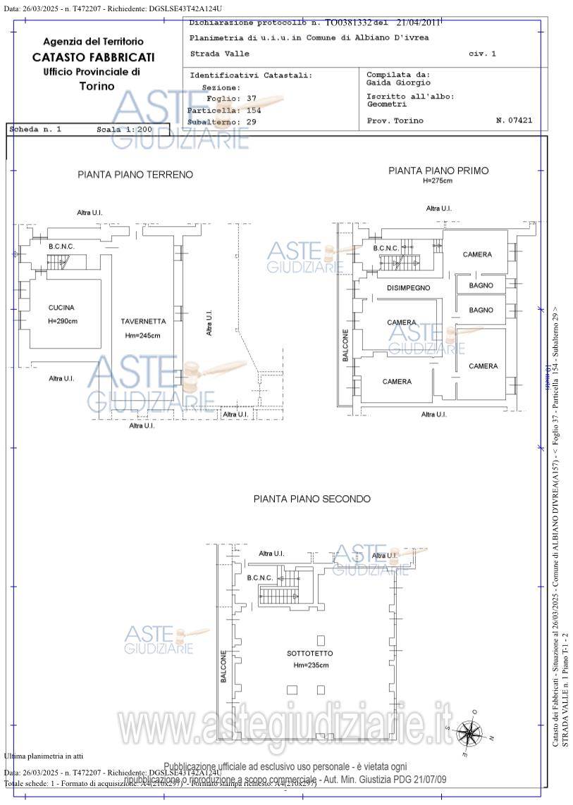 Planimetria del bene