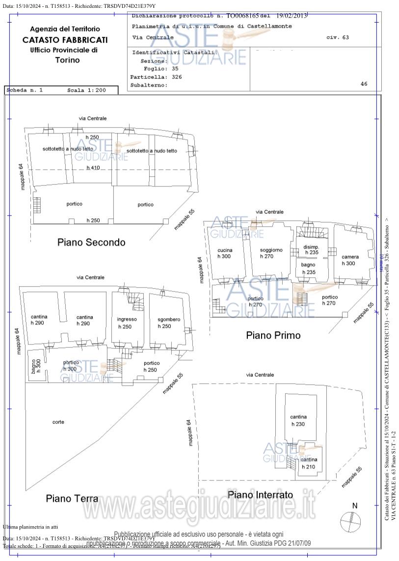 Planimetria del bene