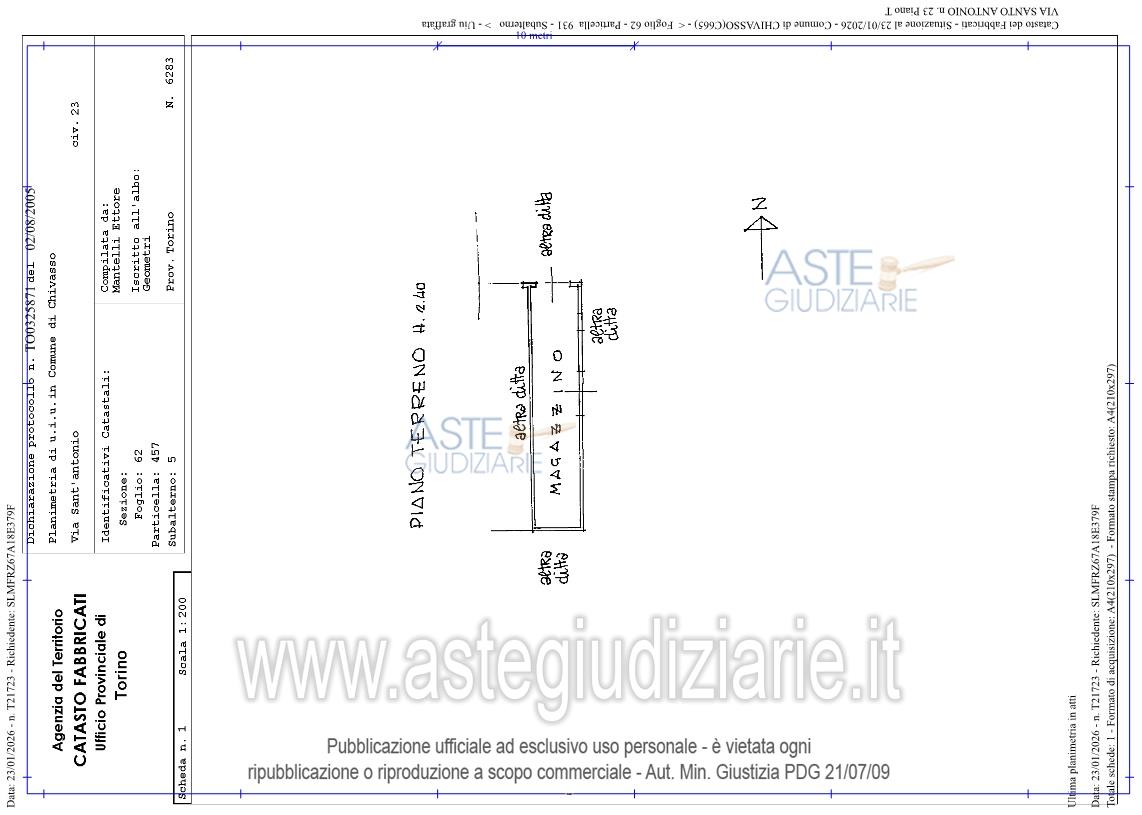 Planimetria del bene