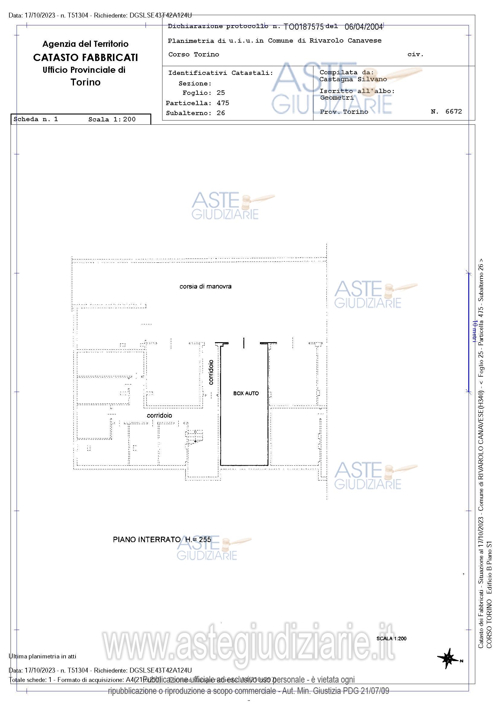 Planimetria del bene