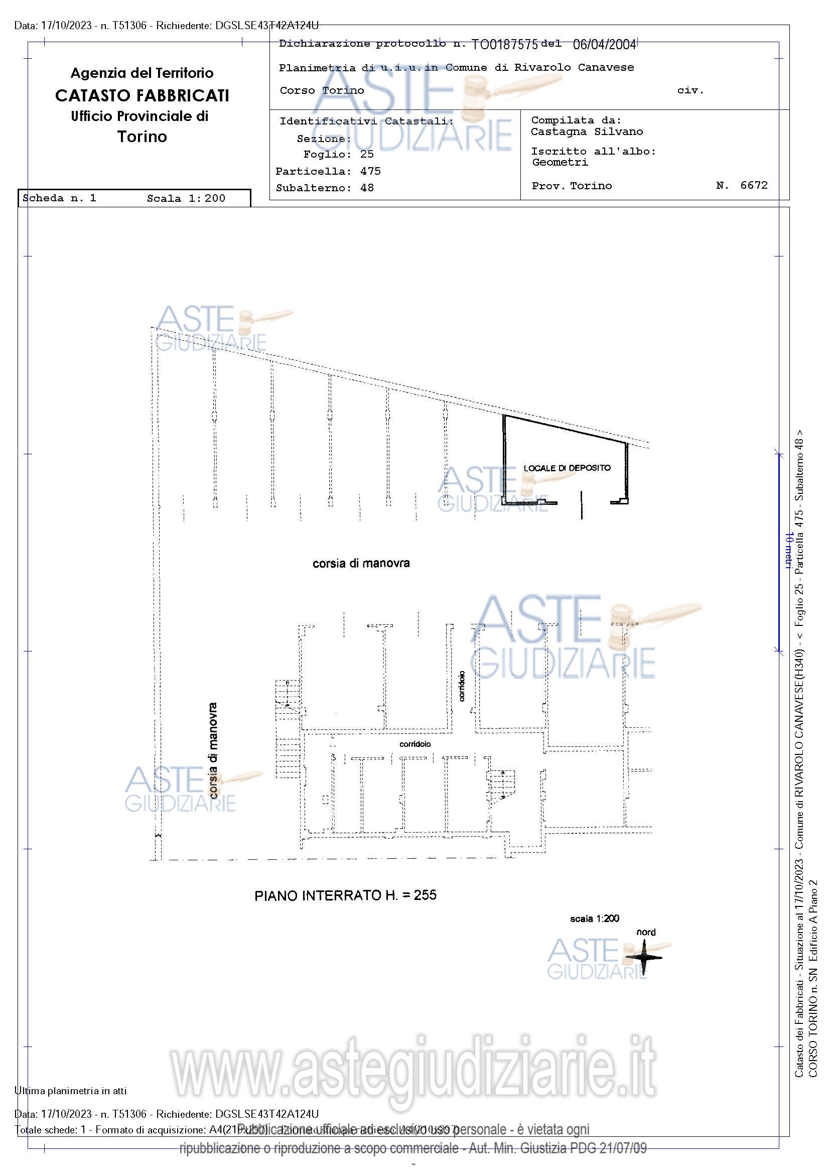 Planimetria del bene