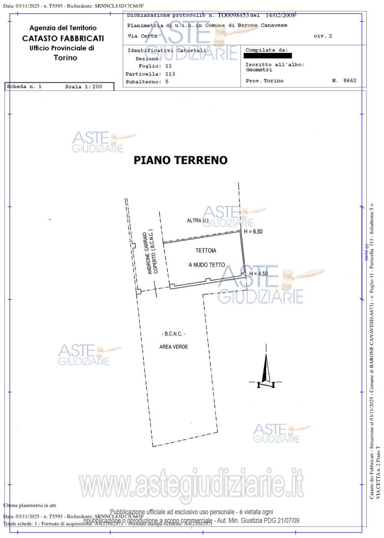 Planimetria del bene