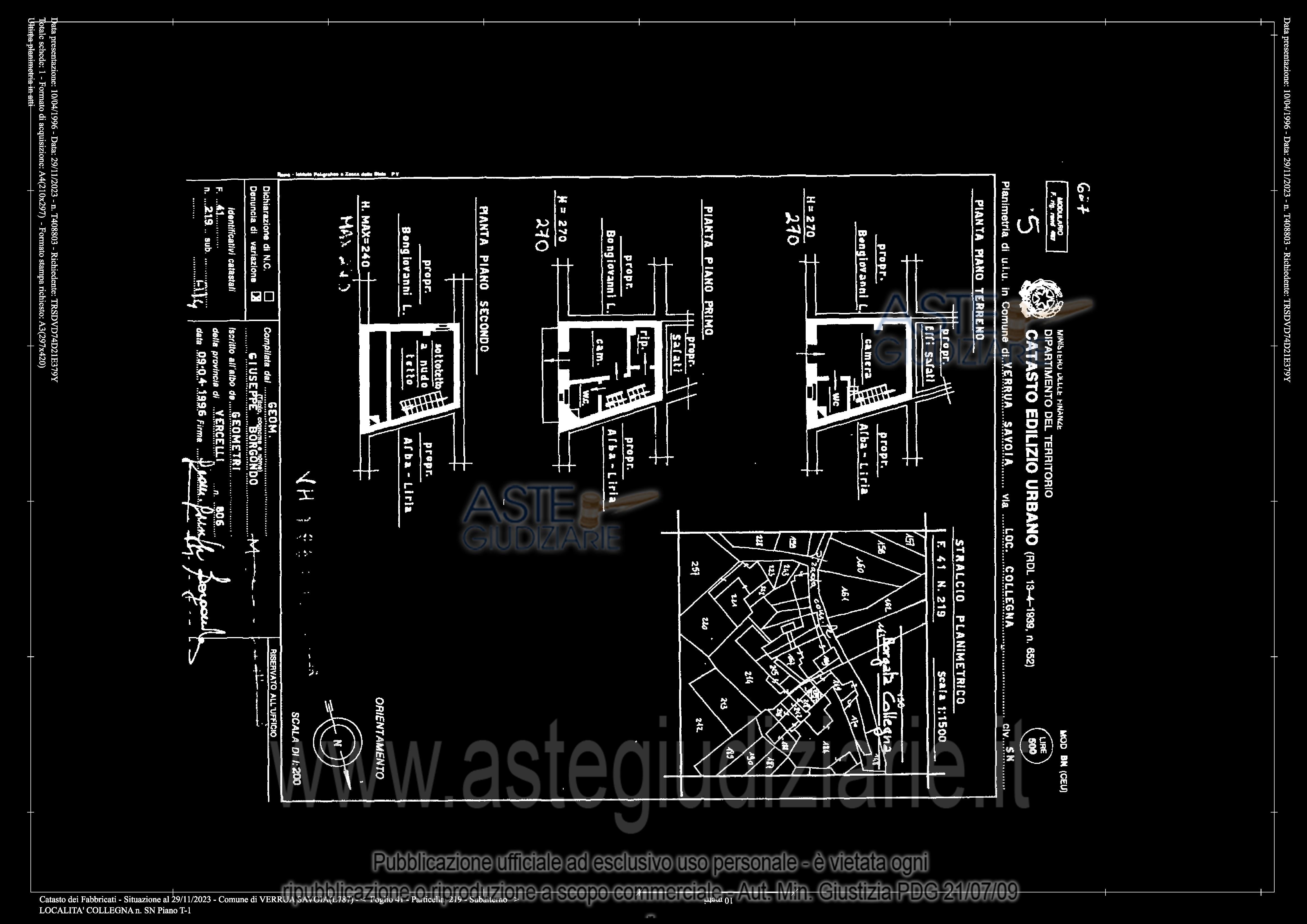 Planimetria del bene