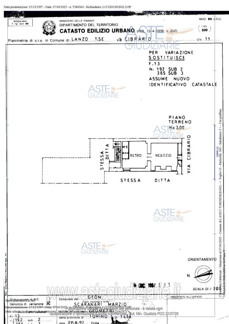 Planimetria del bene