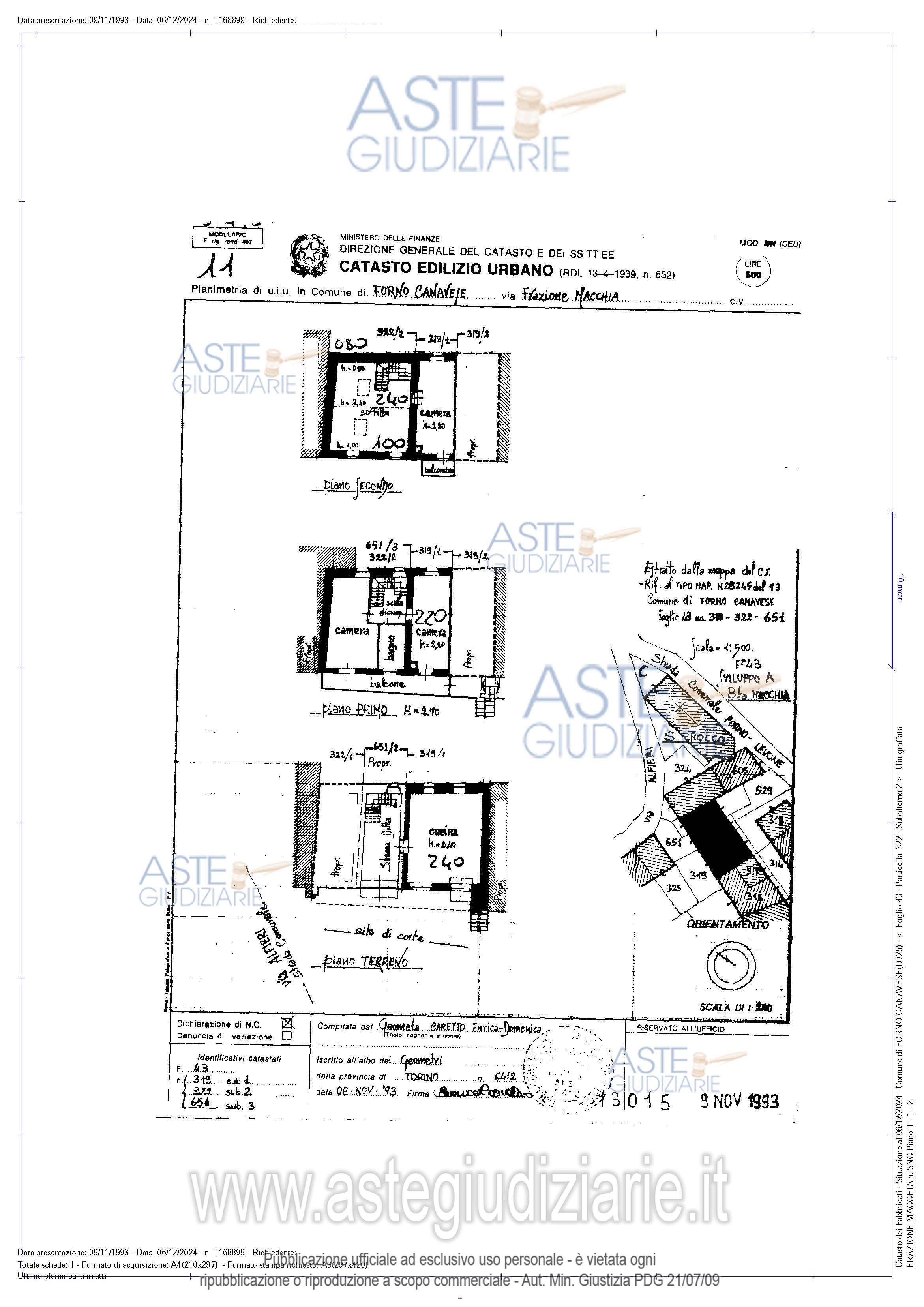 Planimetria del bene