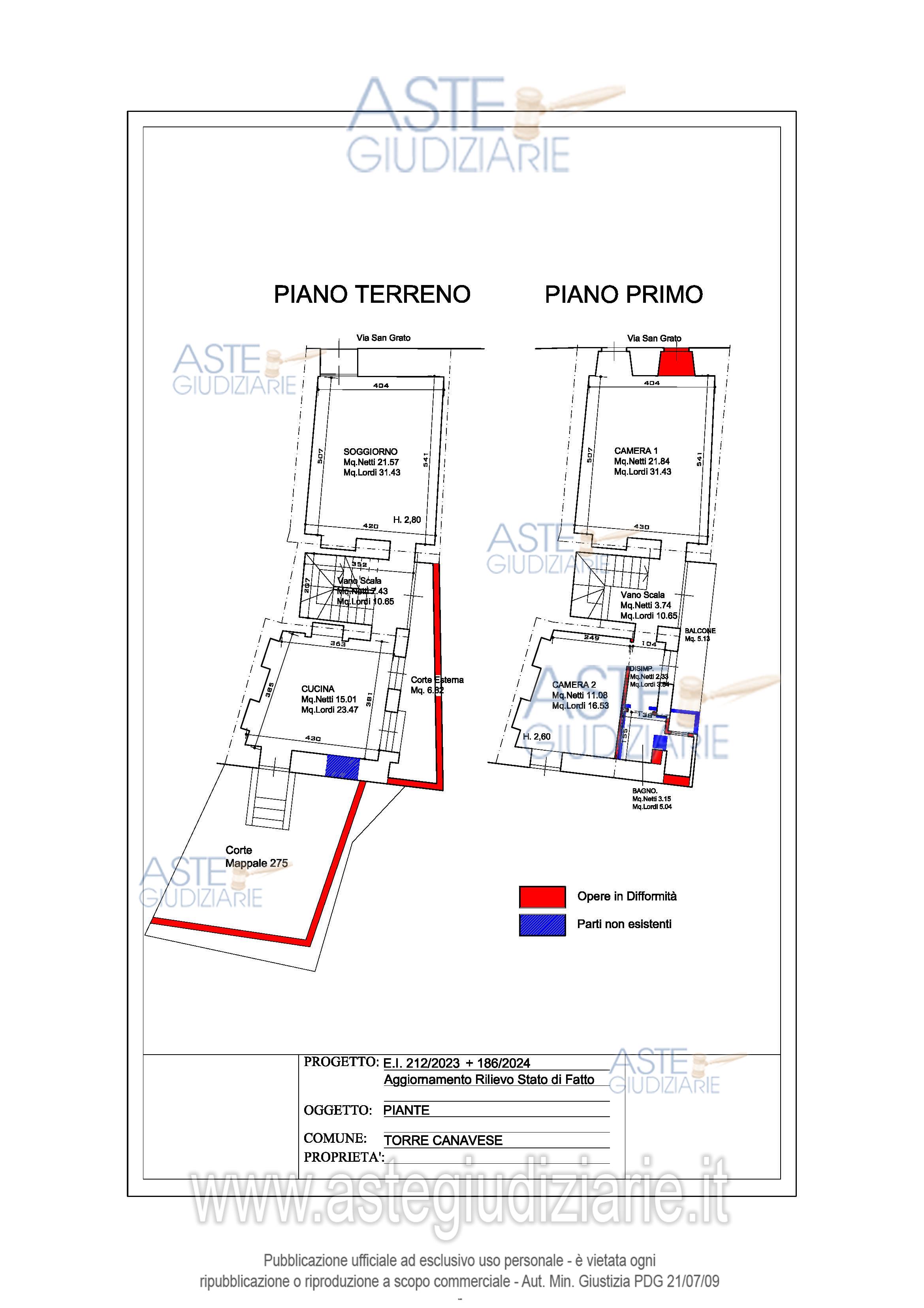 Planimetria del bene