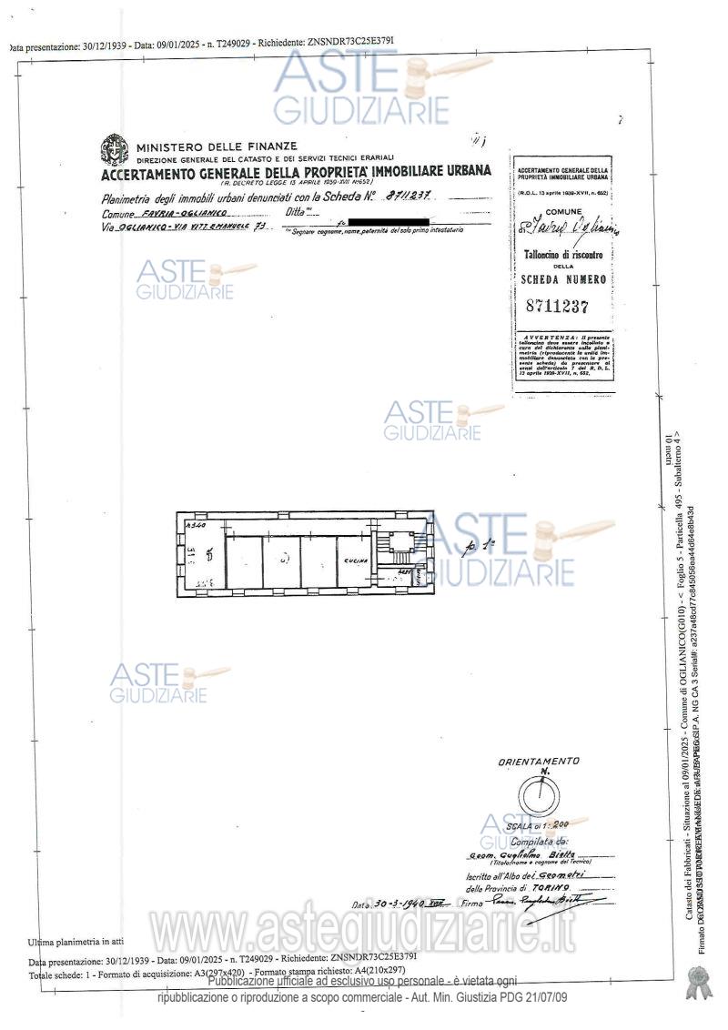 Planimetria del bene