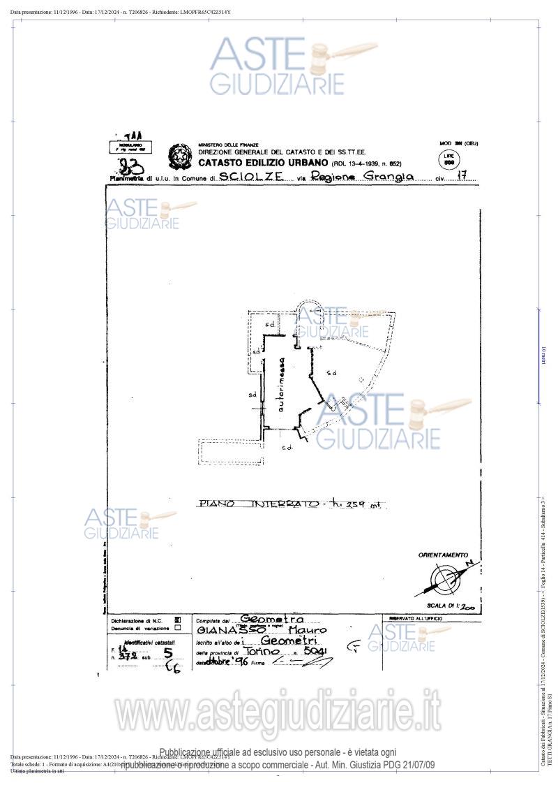 Planimetria del bene