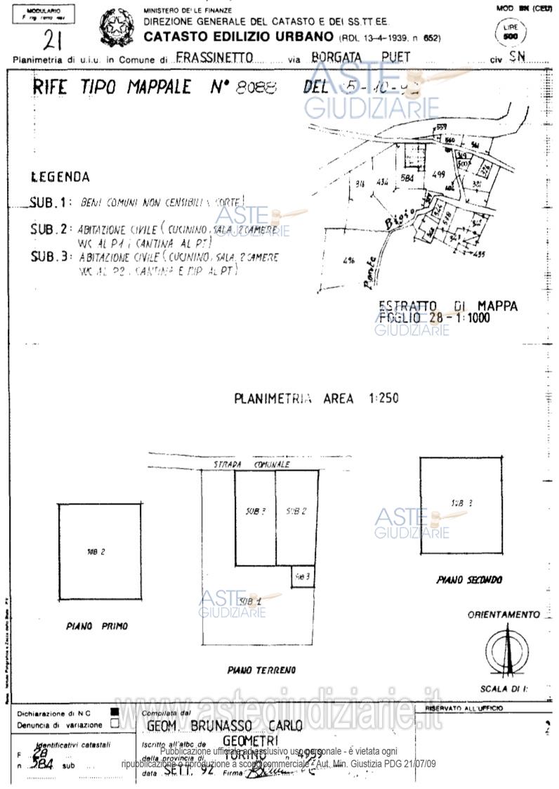 Planimetria del bene