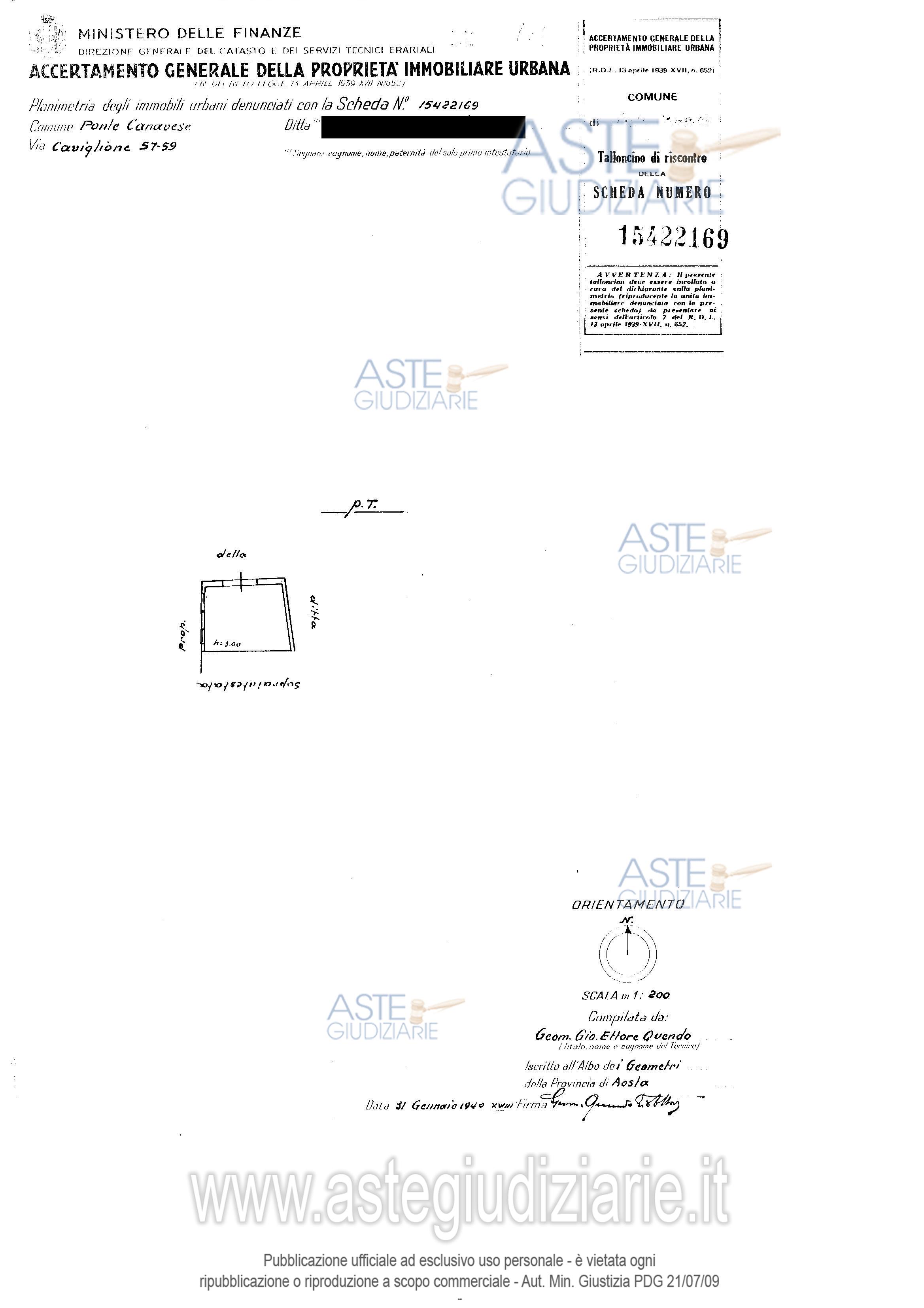 Planimetria del bene