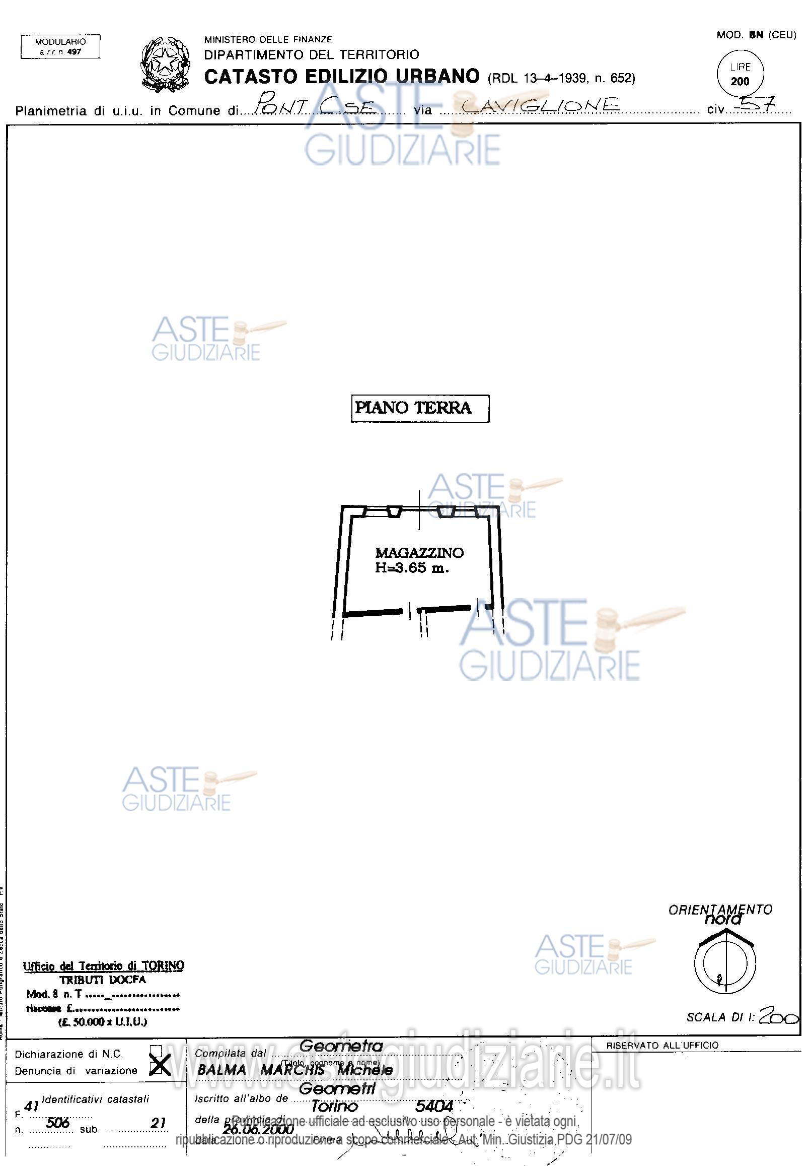 Planimetria del bene