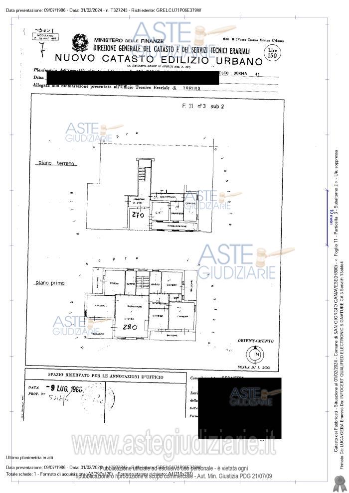 Planimetria del bene