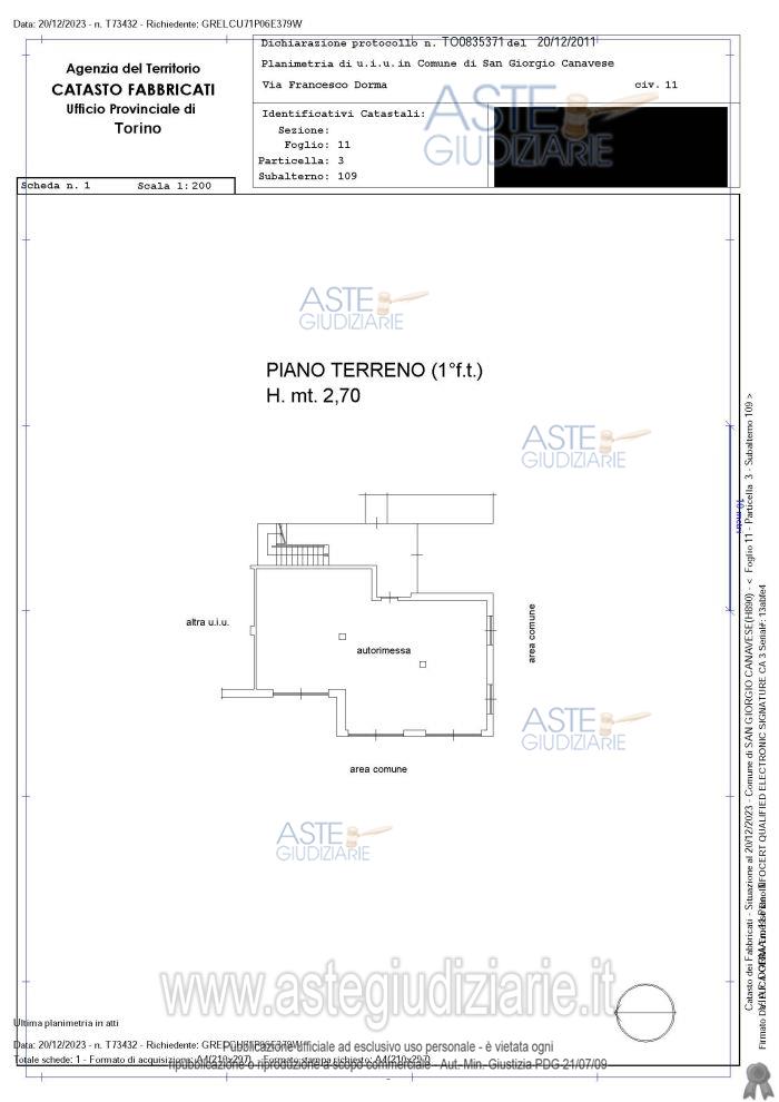 Planimetria del bene