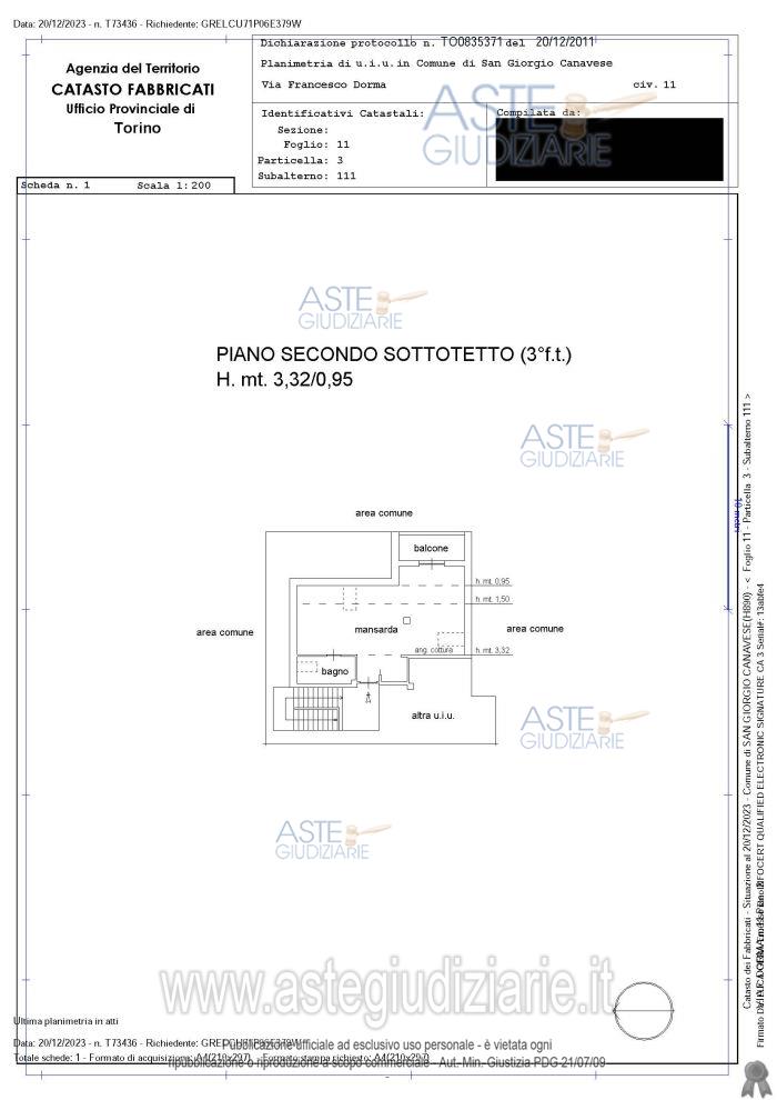 Planimetria del bene