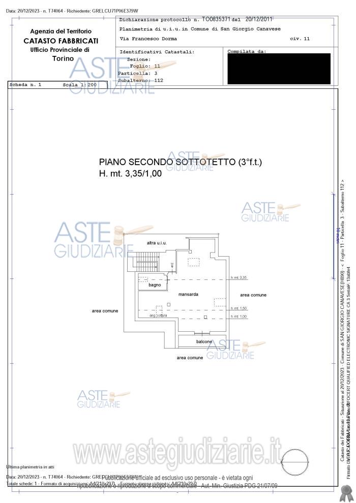 Planimetria del bene