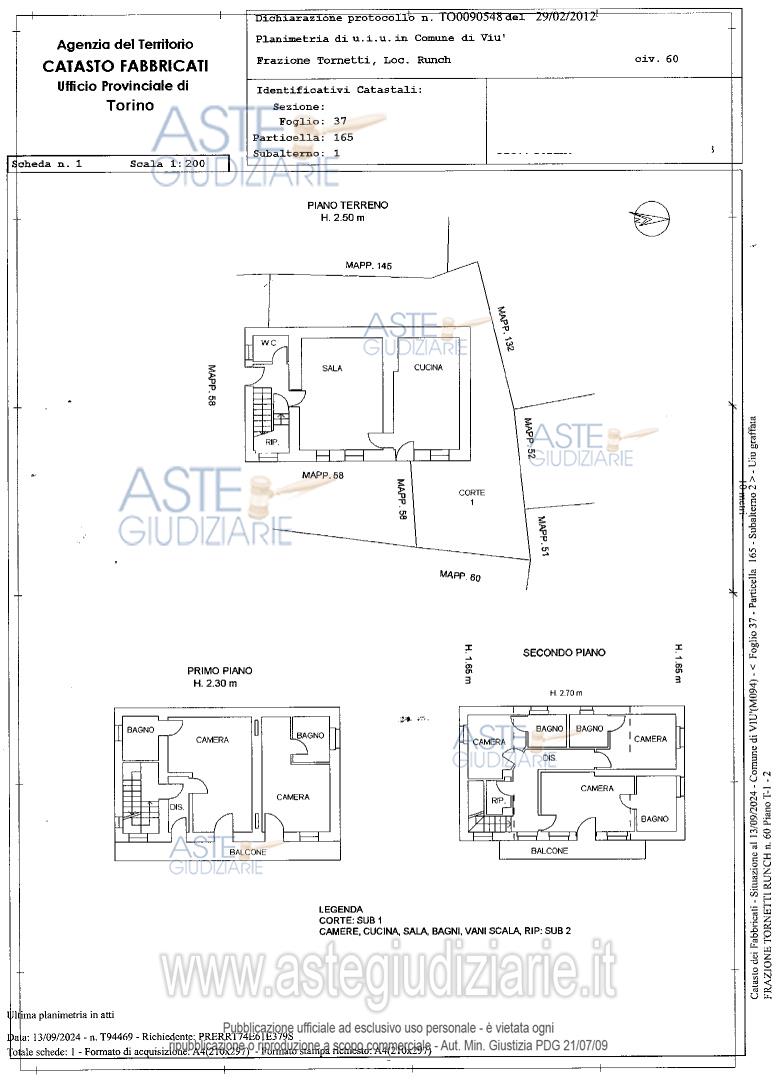 Planimetria del bene