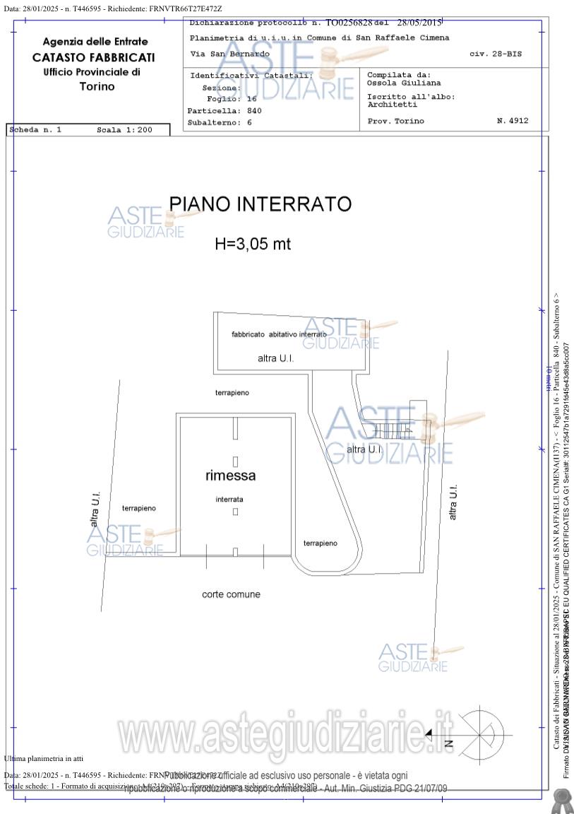 Planimetria del bene