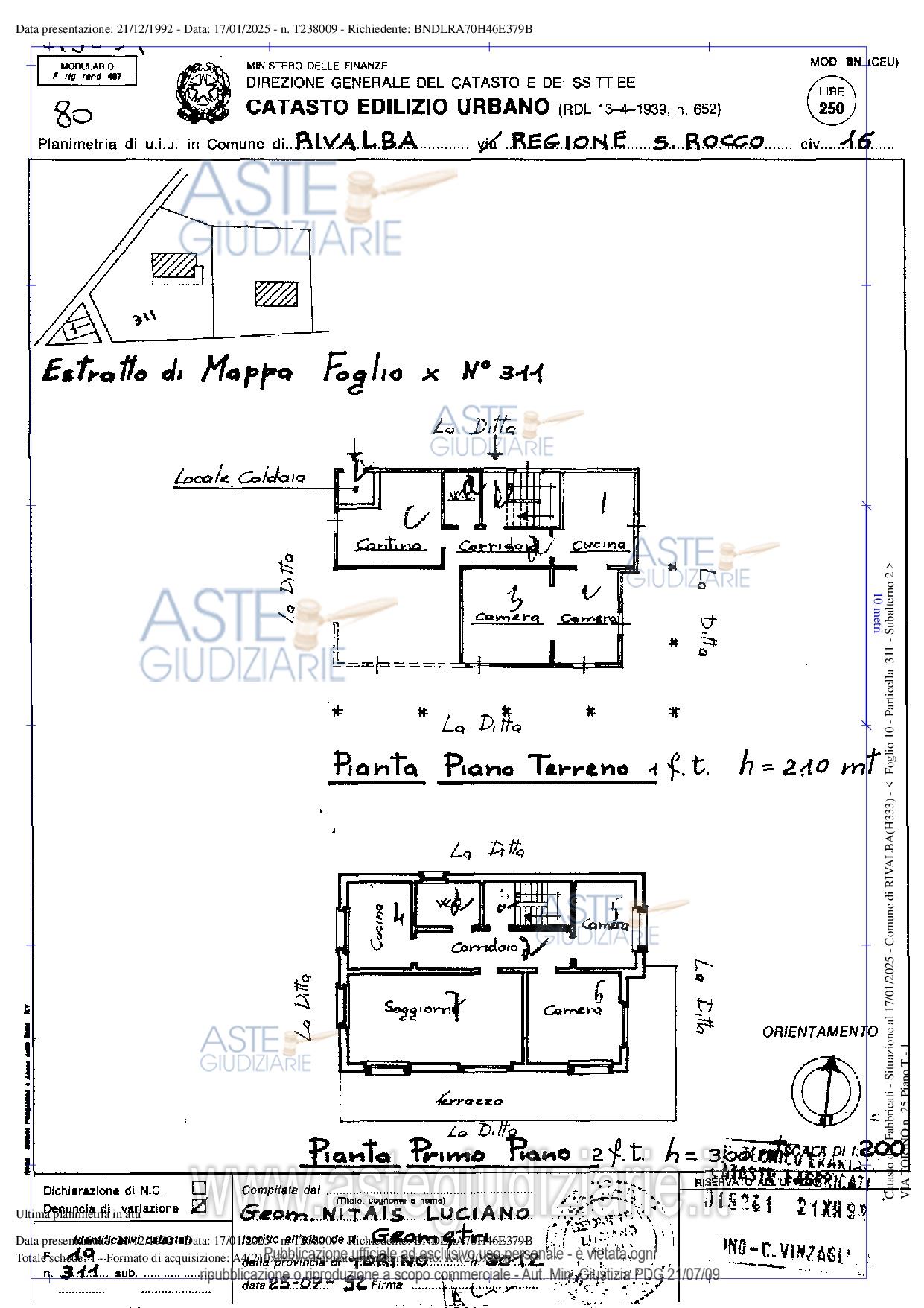 Planimetria del bene